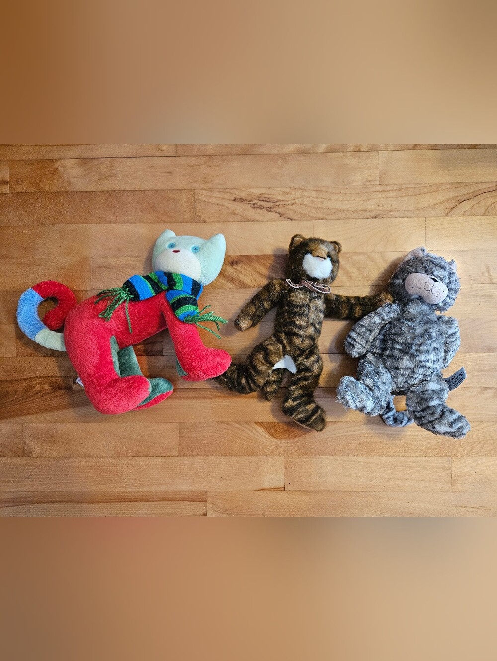 Russ Collectible Cats Trio "Byrdie", "Tabatha", & "Wags To Whiskers" Plushies